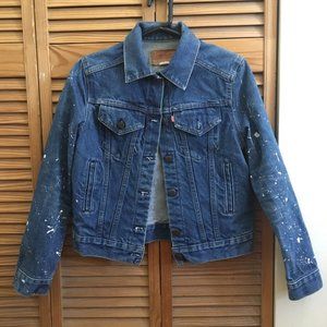Vintage Levi's Jean Jacket With Hand Painted One Of A Kind Size S